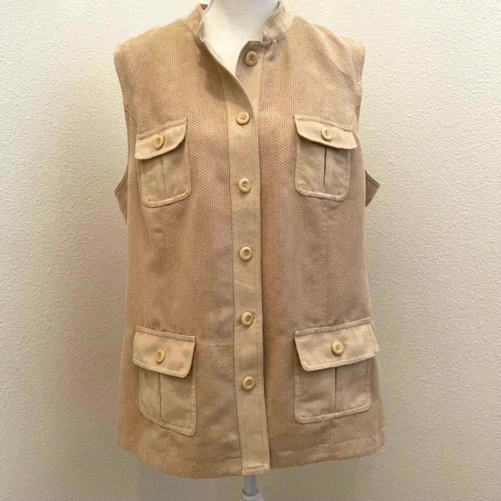 Beautiful Ultra Suede Vest by Chico's with Safari Flair